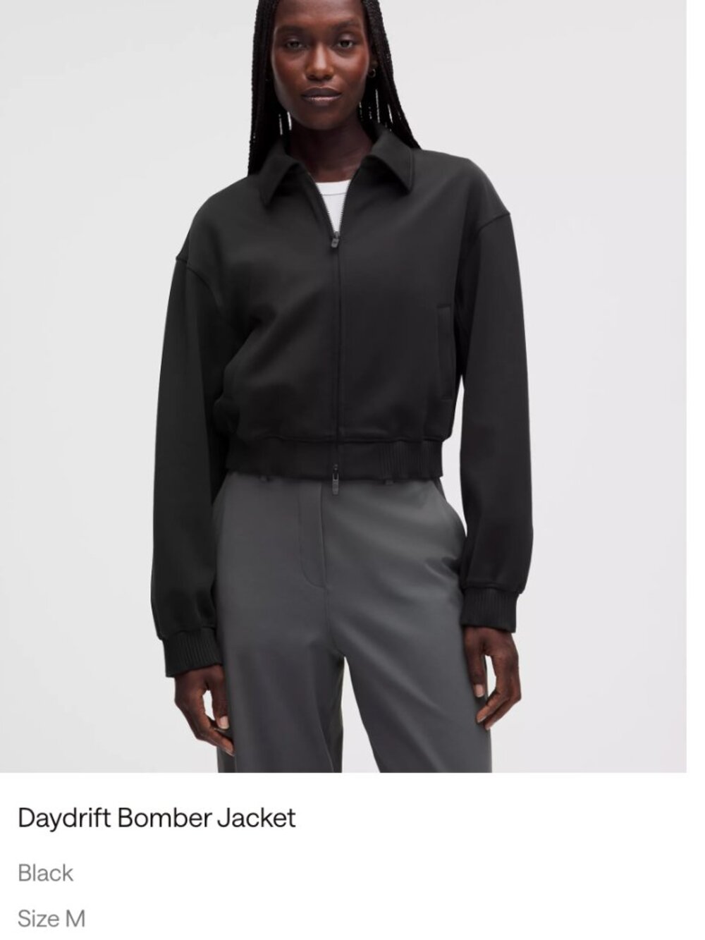 lululemon Daydrift Bomber Black Size Medium